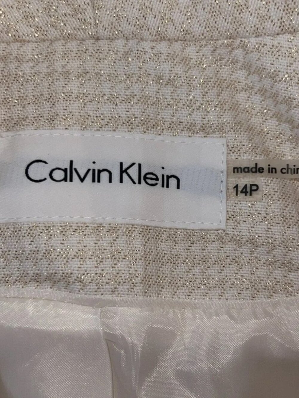 NWT Cream Calvin Klein 14P Blazer - Picture 3 of 5